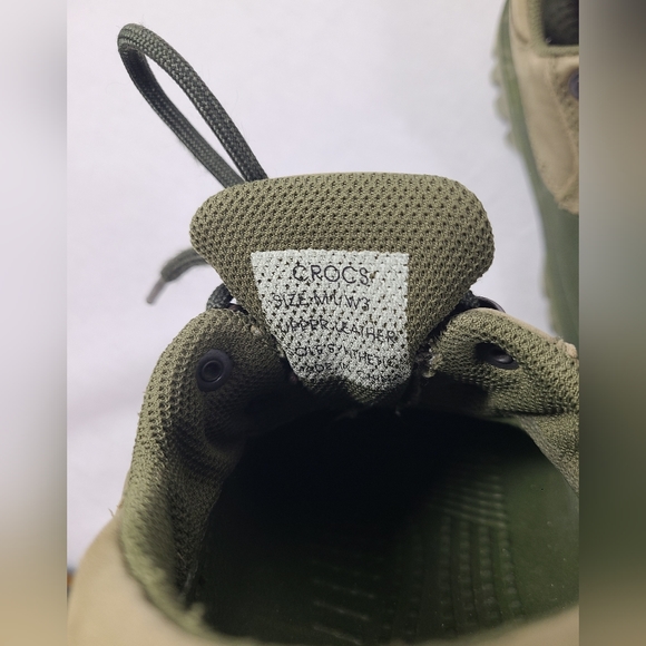 Crocs Axle All Terrain Camo Green Lace Up Duck Boat Clog Shoe Size M 1/W3 Junior - Picture 13 of 14